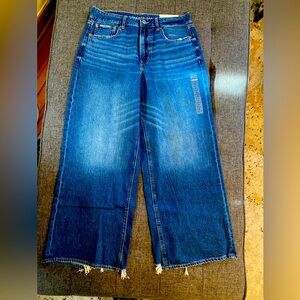 American Eagle Super High Rise Baggy Wide Leg Ankle NWT Jeans 8 29W Stridig